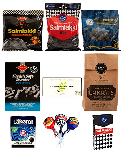 Lakritz-Mix Salzig & Salmiak / Probier-Set 880 g / Lakritz-Box mit 11 verschiedenen Sorten aus Skandinavien