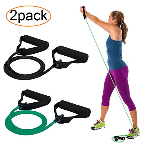 YHmall Expander Theraband 2er Resistance Bands - 2 Stärken Fitness Band Fitnessbänder Gymnastikband für Fitness, Yoga, Krafttraining, Pilates MEHRWEG