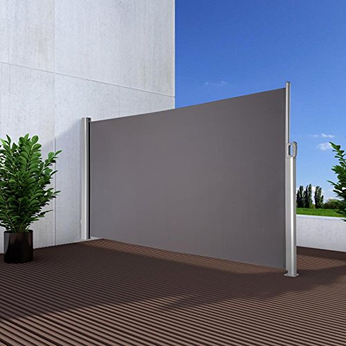 Noor Seitenmarkise Exklusiv 180x350 cm anthrazit Sichtschutz Terrasse Balkon Sonnenschutz Windschutz