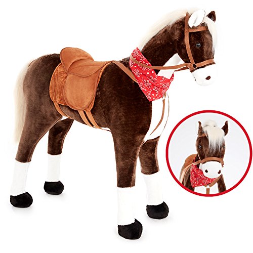Großes XXL Standpferd Liana mit Sattel Braun Pferd Stehpferd Reitpferd Reiten
