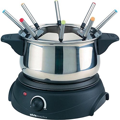 Silva Homeline  FO810 Fondue 1500 W mit manueller Temperatureinstellung FO810 Edelstahl, Schwarz