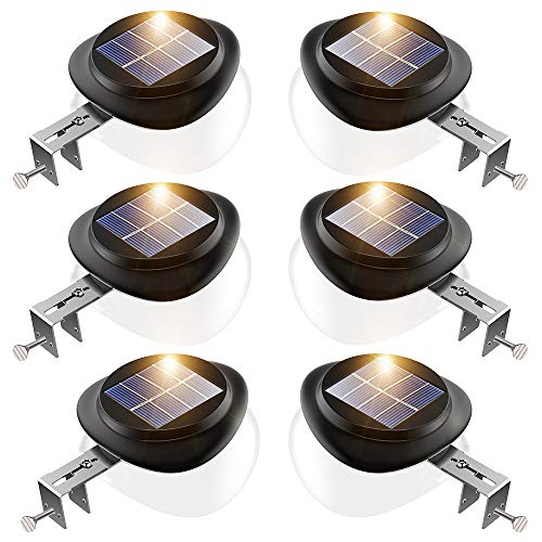 JSOT Solarlampen für Außen - Solarleuchte Garten 6 Stück 9 LED Solarzaunleuchten IP55 Solarleuchte Aussen 100LM Außenwand Dekorative Solarlicht für Garten, Terrasse, Gehwegen,Hof (Weißes Licht)