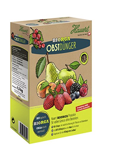 Hauert HBG Dünger 810371 Biorga BIO Obstdünger, 2 x 1,5 kg
