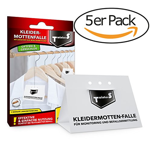 TwinterS - Pheromonfalle gegen Textilmotten, Kleidermotten, Wollmottenin Teppichen, Bettwäsche (5)