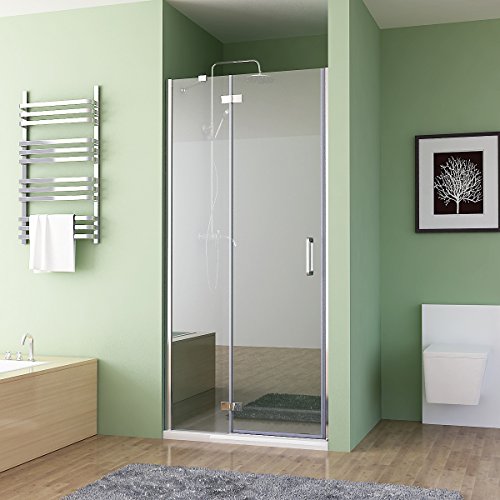 Nischentür Duschabtrennung Falttür Duschwand Dusche Nano Glas Scharniertür 80 x 195 cm