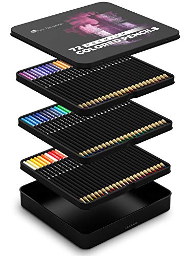 Castle-Art-Supplies-Set - 72 Buntstifte - Set für Malbücher für Erwachsene oder Kinder - aus der Soft-Serie - mit leuchtenden Farben