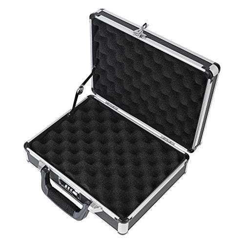HMF 14401-02 Alu Pistolenkoffer, Kurzwaffenkoffer, Zahlenschloss, Universalkoffer, 31 x 11 x 26 cm