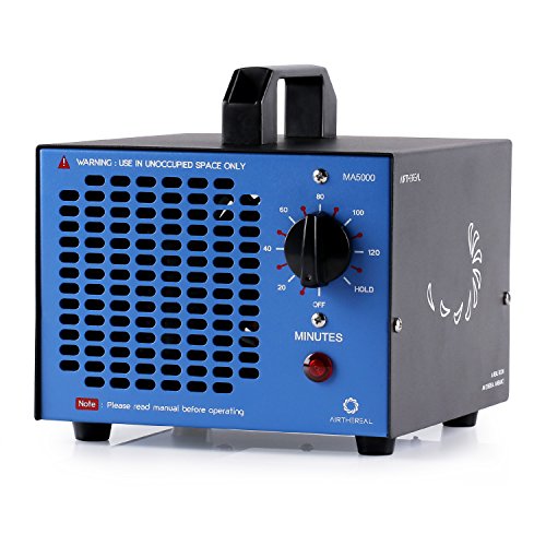 Airthereal MA5000 5.000mg/Std. Kommerzieller Ozongenerator Geruchskiller, Ozon Luftreiniger Ozongerät Ozonisator mit Timer für Zimmer, Rauch, Autos und Haustiere (Blau)