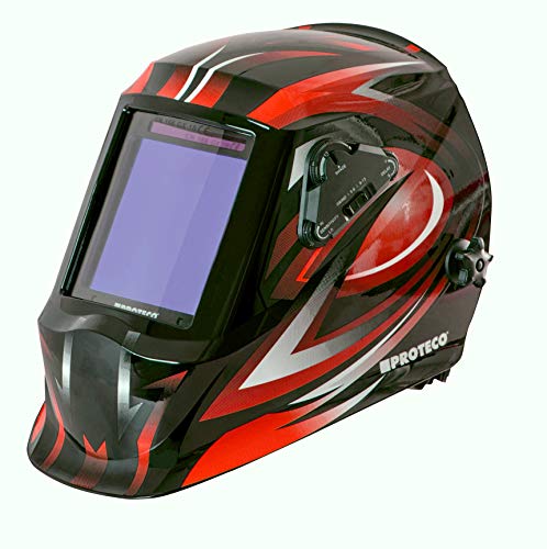 Proteco-Werkzeug P1000 - DER Automatik Schweißhelm riesiges freies Sichtfeld 100 x 98 mm ! Optische Klasse 4 x Bestnote 1/1/1/1 DER TOP Schweisshelm Automatikhelm