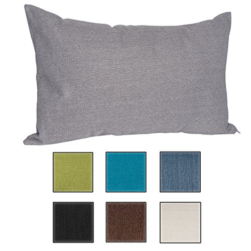 salosan Sofakissen, Lounge Rückenkissen, Kopfkissen, Couch- oder Palettenkissen, Dekokissen Strukturpolsterstoff in 7 Unifarben für trendiges Wohndesign. Größe 40x70 cm (Grau)