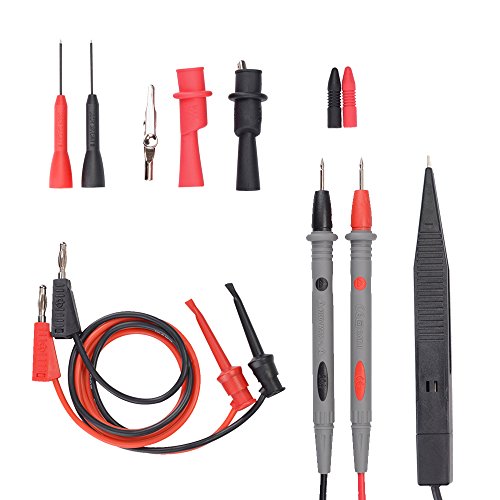 Messleitungen Multimeter Kabel Prüfkabel Set Multimeter zubehör mit Krokodilklemmen, Bananenstecker, Messleitungen für Multimeter, Test Haken, SMD Prüfklemmen, Prüfspitzen