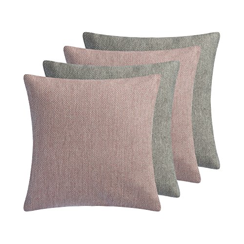 sabeatex 4 Stück Sofakissen- Set mit Softline Füllkissen Couchkissen, Dekokissen, Bezugstoff/Comfortline mit RV, Größe 40x40, Design Ferrara Made in Germany