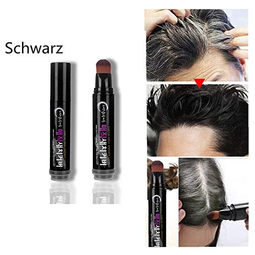 Yncc Natürliches Kraut Haar Mascara Haarfärbestift Schnelle Haarfärbepflanze Haarfärbebalken- Schwarz, Braun, Kaffee (Schwarz)