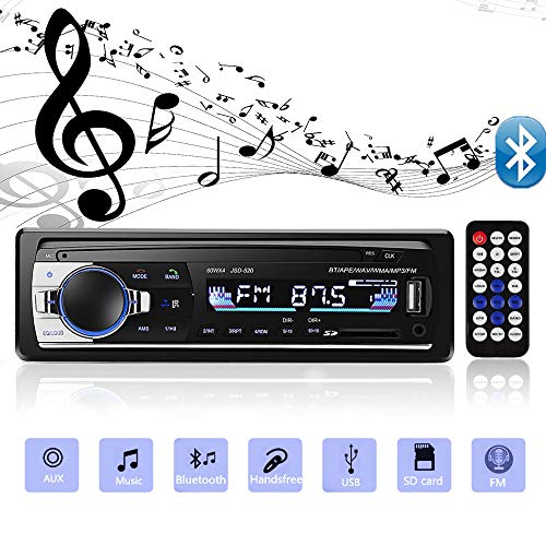 Andven Autoradio mit Bluetooth Freisprecheinrichtung, Digital Media-Receiver, 4X60W Auto Radio 1 Din, USB/ SD/ AUX/ MP3-Player Receiver mit Fernbedienung