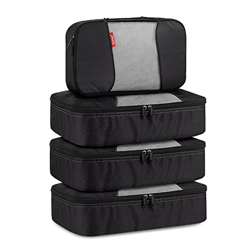 Packing Cube 4-teilig, Gonex Kleidertaschen-Set, 1 kleine und 3 mittelgroße Kleidertasche