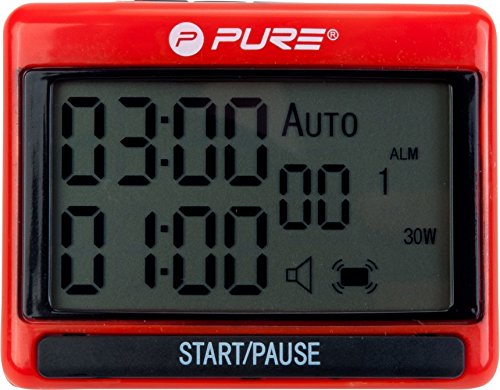 Pure 2Improve Unisex – Erwachsene Interval Training Timer, Schwarz/Rot, 1