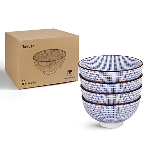 4 x Urban Lifestyle Teeschale mit japanischem Tokusa Muster