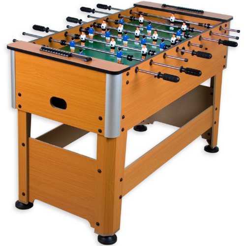 Tischfussball „Manchester“ Buche inkl. Zubehör Set, höhenverstellbare Füße, nahtlos hochgezogene Spielfeldecken, Tischkicker, Kicker, Kickertisch