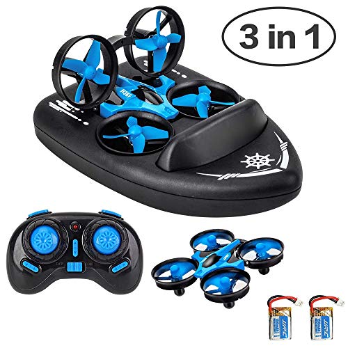 JJRC Mini Drone Fahrzeug Quadrocopter 3-in-1 Hovercraft Ferngesteuerte Racing mit 2.4G Fernbedienung Multifunktional Mini-Boot Kinderspielzeug Geschenk für Kinder und Anfänger