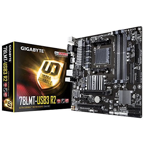 Gigabyte GA-78LMT-USB3 R2 Mainboard 4X DDR3 DIMM, dual PC3-12800U/DDR3-1600, 32GB schwarz