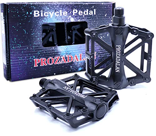 PROZADALAN Fahrradpedale, Fahrrad Pedalen 9/16 Zoll Achse CNC Aluminium Alu Mit Abgedichtete rutschfest für Uni (1)
