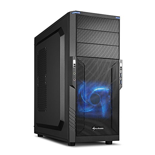 Sharkoon T3-V PC-Gehäuse (Schnellverschlüsse, 1x 120-mm-LED-Lüfter vorinstalliert, USB 3.0))