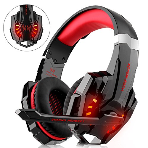 Gaming Headset für PS4 Xbox One PC, DIZA100 Gaming Kopfhörer mit Mikrofon, LED Light Bass Surround，Aluminiumgehäuse für Computer Laptop Mac Nintendo Switch Spiele