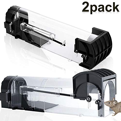 Nasharia Mausefalle Lebend, 2 Stück Mausefalle Tierfreundliche Lebendfalle, Wiederverwendbar Original Villa Maus Fallen Eingang Tierfallen Professionell Kastenfalle für Küche, Garten