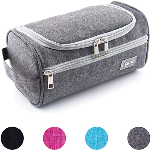 GO!elements Smart Kulturbeutel Unisex Kulturtasche zum Aufhängen Herren & Damen | Kosmetiktasche Männer Frauen für Koffer & Handgepäck | Waschtasche Reise-Tasche (Grau)