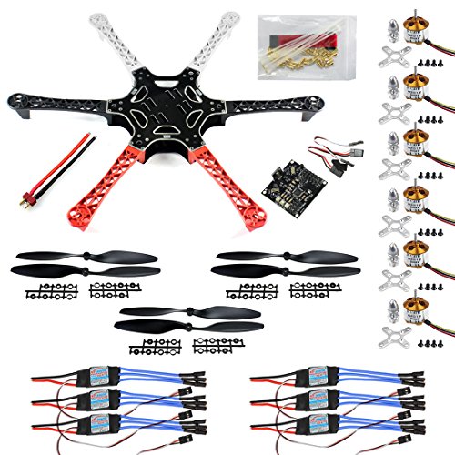 BGNing Hexacopter ARF Drone F550 Hex-Rotor FlameWheel Kit + KK 2.3 Flug-Steuerpult ESC Motor Propeller