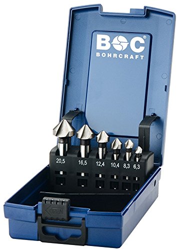 Bohrcraft Kegelsenker Set HSS-G in ABS-Box KS6-K 6-teilig, 6 Stück, Durchmesser 6,3-20,5 mm, 17001330006