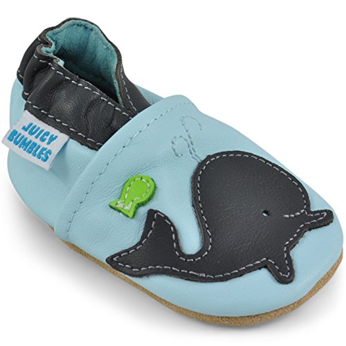 Juicy Bumbles - Lauflernschuhe - Krabbelschuhe - Babyhausschuhe - Wal 12-18 Monate (Größe 22/23)
