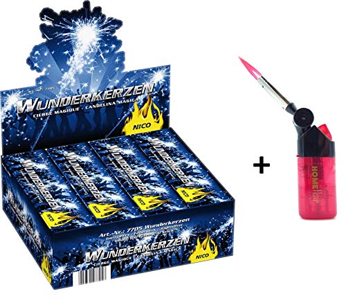 Wunderkerzen - 18 cm lang - 80, 160, 400 Stück + 1 Profi Sturmfeuerzeug von Home Flair (80)