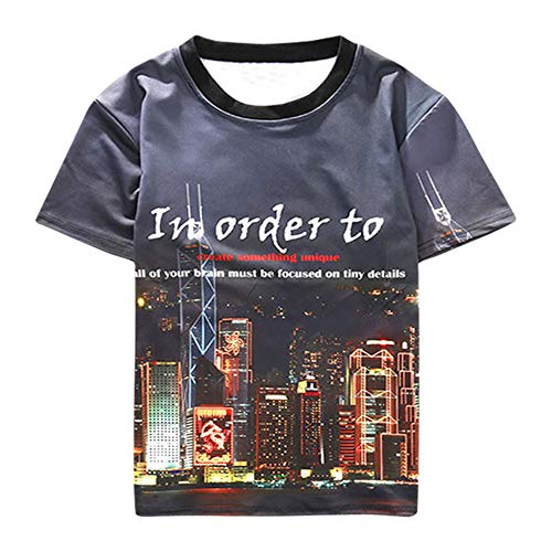Men's Compression Shirt Rundhals-Shirt mit halben Ärmeln Koreanische Version der Gezeitenkarte mit halben Ärmeln, L