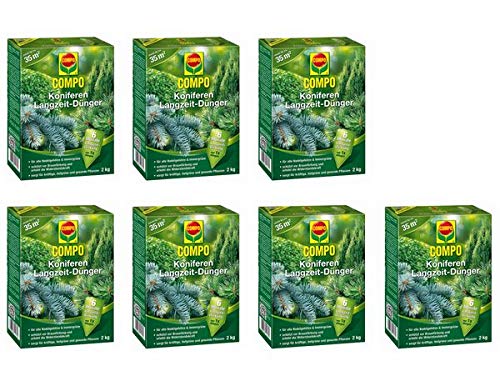 COMPO Koniferen Langzeit-Dünger 14 kg - Nur 1 Mal Düngen pro Saison - mit Spurennährstoffen, chlorarm