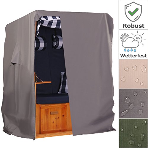 Strandkorb Hanse Schutzhülle aus 600 D Oxford Gewebe, Premium Strandkorbhülle 120cm grau