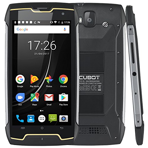Cubot KingKong (2018) Android 7 Dual Sim Outdoor Smartphone ohne Vertrag, IP68 Wasserdicht, Stoßfest und Staubdicht, 4400 mAh Akku, GPS+Kompass, 2GB+16GB Interner Speicher, 13MP Hauptkamera / 8MP Frontkamera, 5 Zoll HD IPS Touch Display mit 10 Punkte Noten Funktion, 1.3GHz Quad-Core Prozessor, Wifi, Bluetooth, Schwarz