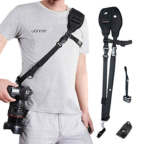 Uonner Kameragurt Schnellverschluss Camera Tragegurt Kamera Schnelle Gurt mit Sicherheits Tether Montageplatte Camera Strap Kamera Schultergurt für Canon Nikon Sony Panasonic Kameras DSLR SLR