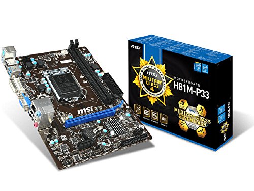 MSI 7817-019R Mainboard Sockel 1150 (microATX, Intel H81, PCIe, VGA, DVI-I, USB)