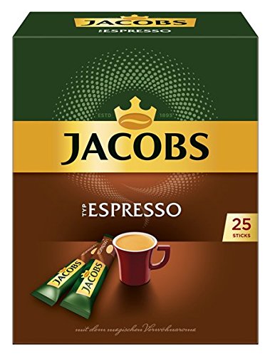 Jacobs Espresso Sticks 25 Portionen / Packung, 4er Pack (4 x 45 g)