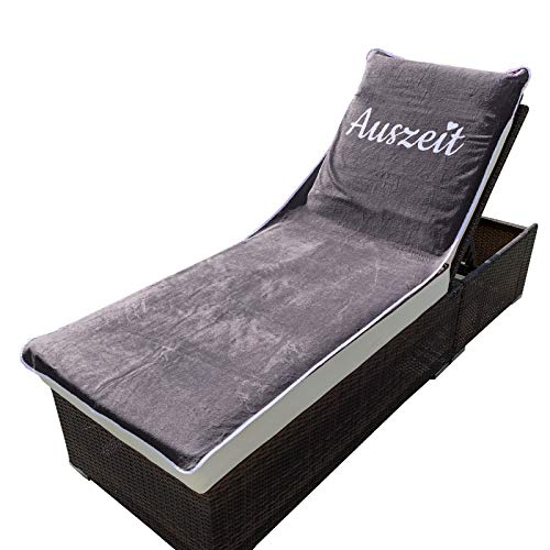 HOMELEVEL Liegen Schonbezug für Gartenliege Bedruckt 75cm x 200cm Anthrazit Auszeit