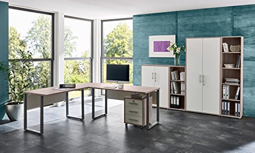 Büromöbel komplett Set Bürokombination OFFICE EDITION in Sandeiche - Made in Germany - (Set 4)