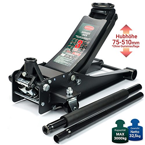 Sellnet Wagenheber Rangierwagenheber 3T Doppelkolben Hubhöhe 75mm-510mm RF830018