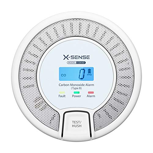 X-Sense Kohlenmonoxid Melder, CO Melder mit Display, 10 Jahre Sensor, Austauschbarer Akku, BSI nach EN50291 Zertifiziert