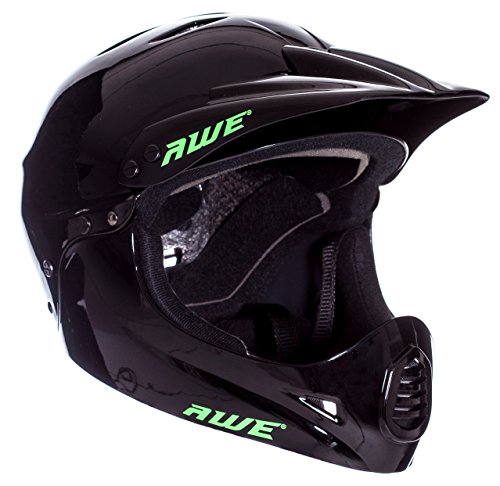 AWE BMX Full Face Helm schwarz, Größe M 54–58 cm