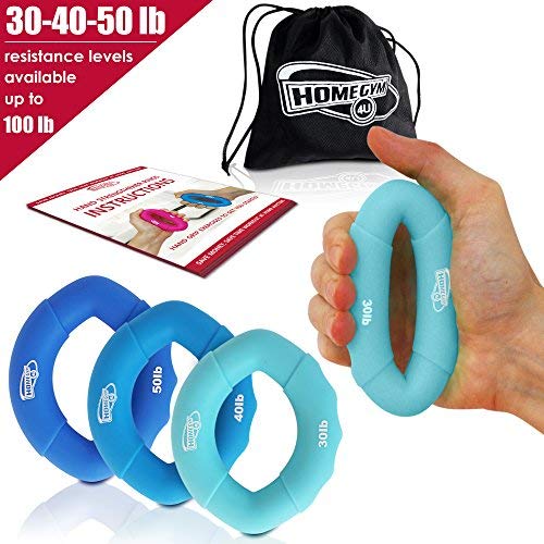 3 in 1 Handmuskeltrainer & Fingertrainer (5-45kg) - Handtrainer Ring & Unterarm Trainingsgerät aus Silikon für bessere Fingerkraft, Handkraft & Griffkraft - Unterarmtrainer & Anti Stress Ring