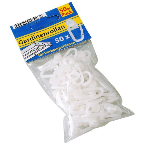 Gardinenrollen für Vorhangschienen weiss 50er Pack