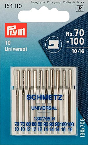 Prym 154110 Maschinennadeln Standard 70-100, 130/ 705 10 Stück Nähmaschinennadel, Stahl, silber, 3,0 x 0,3 x 0,3 cm
