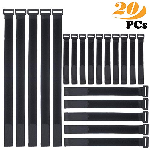 ZoneYan Klettverschluss,kabelbinder Klettverschluss,kitteny Kabel-Klettband Kabelklett Kabelbinder Klettbinder Klettverschluss Büro （20 Stücke）