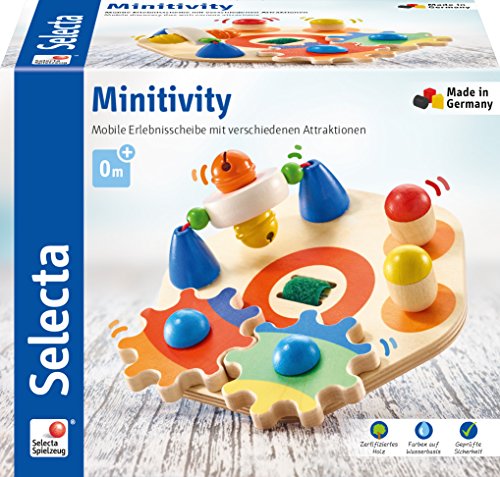 Selecta 62036 Minitivity, Motorikspielzeug aus Holz, 14 cm
